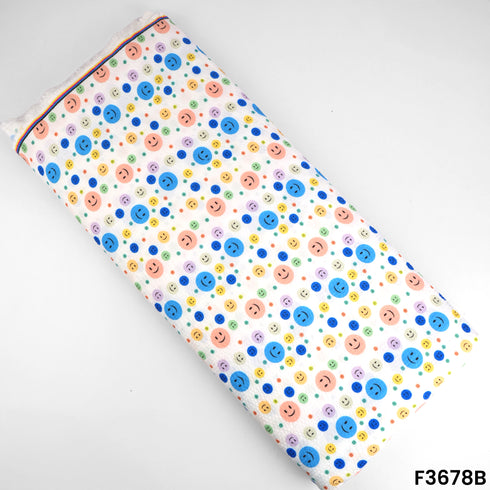 Baby Print Seer Sakkar Pure Cotton Fabric-F3678